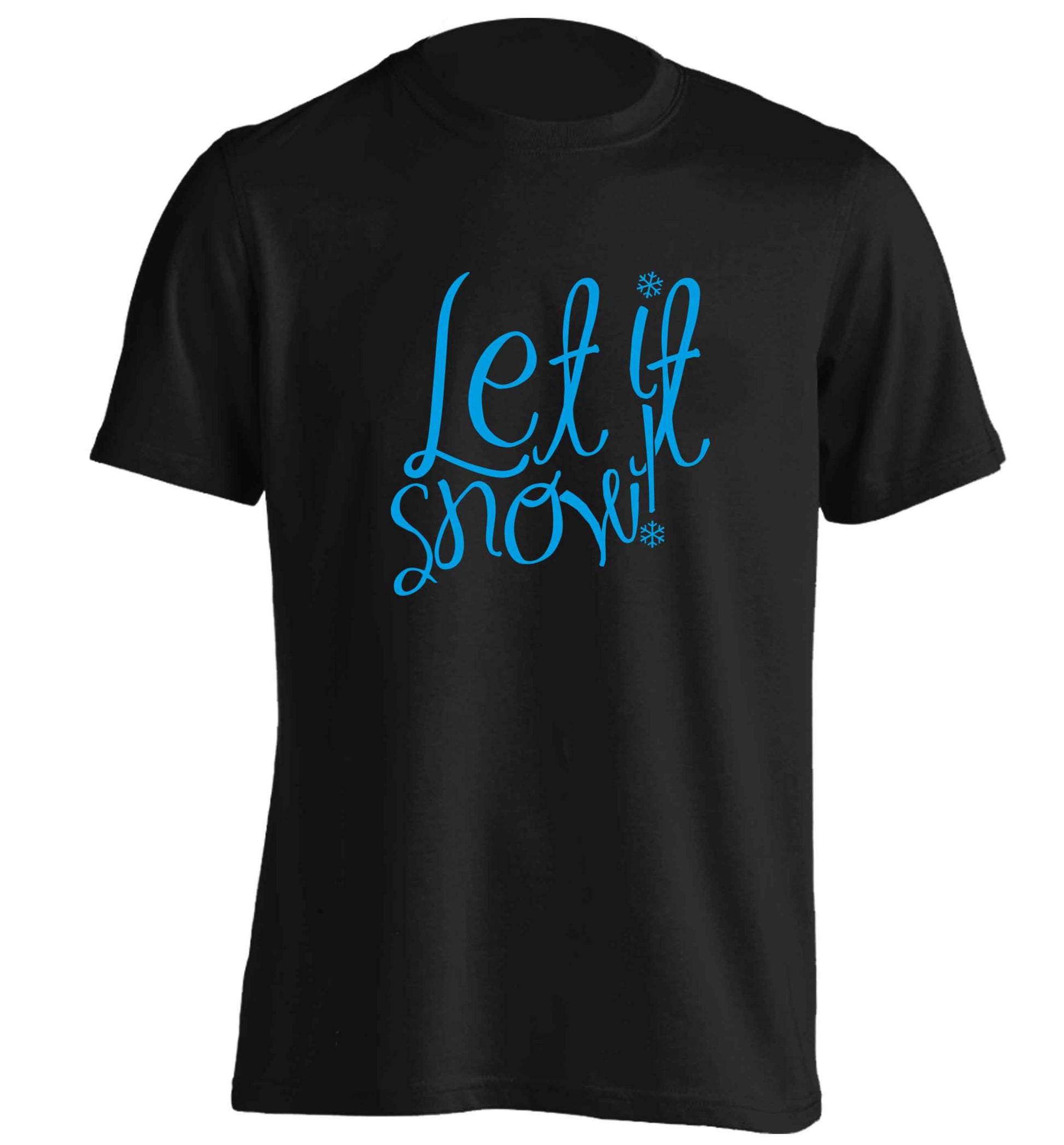 Let it snow adults unisex black Tshirt 2XL