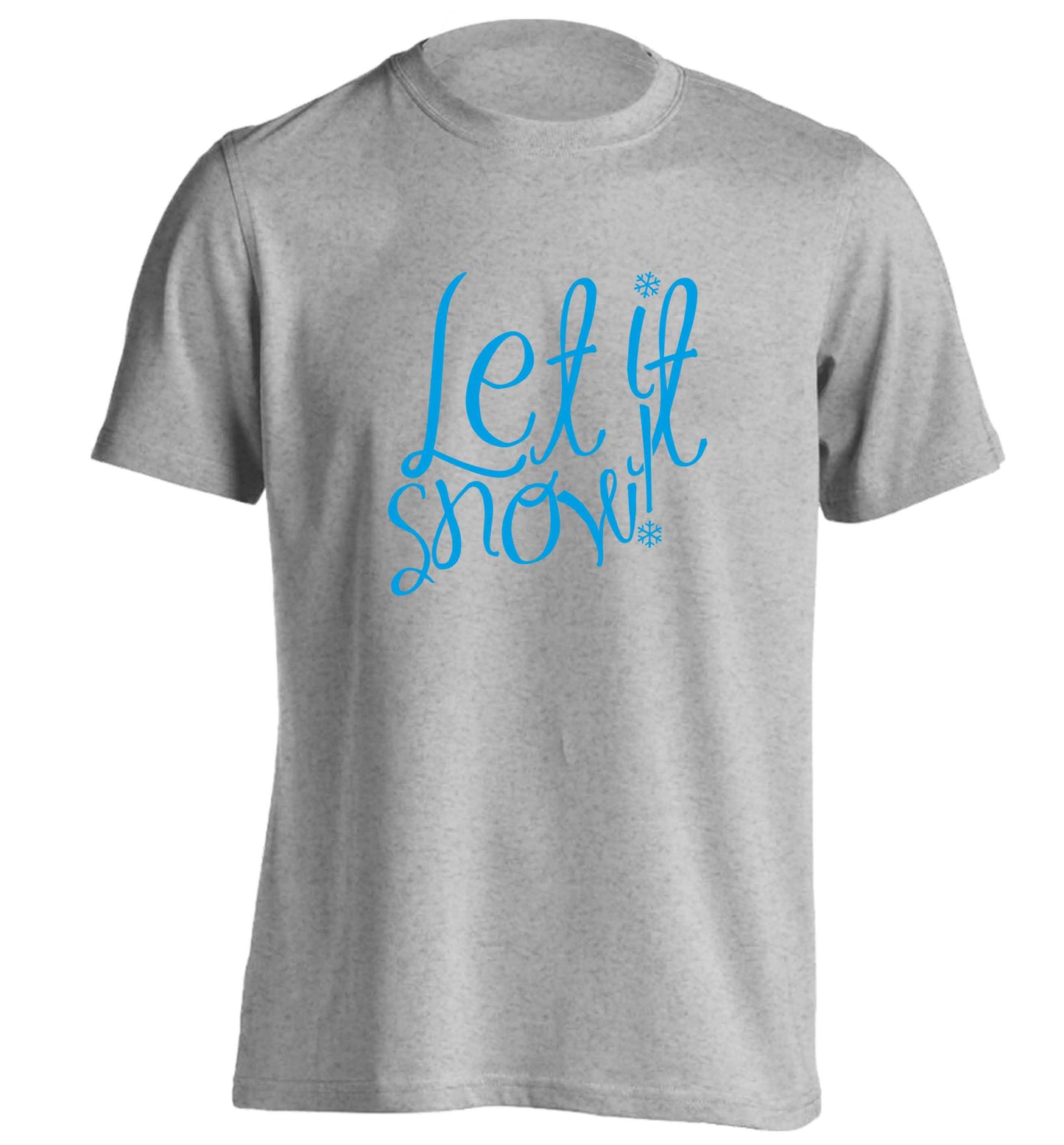 Let it snow adults unisex grey Tshirt 2XL