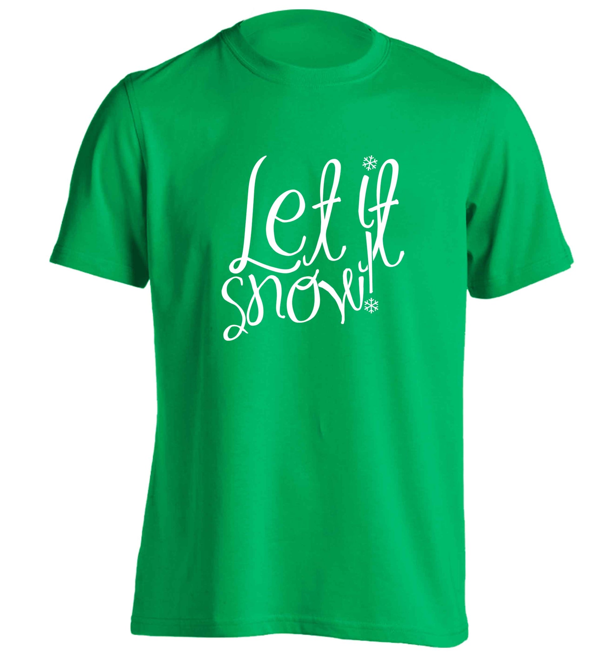 Let it snow adults unisex green Tshirt 2XL