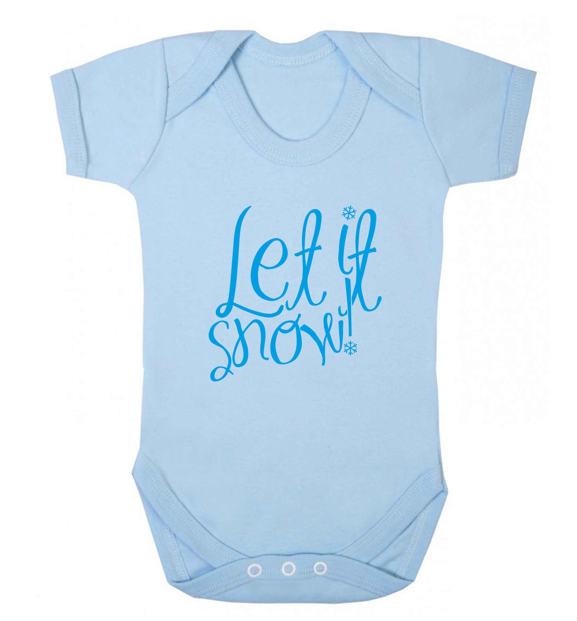 Let it snow baby vest pale blue 18-24 months