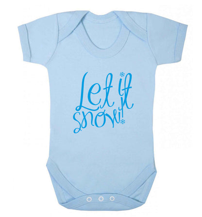 Let it snow baby vest pale blue 18-24 months