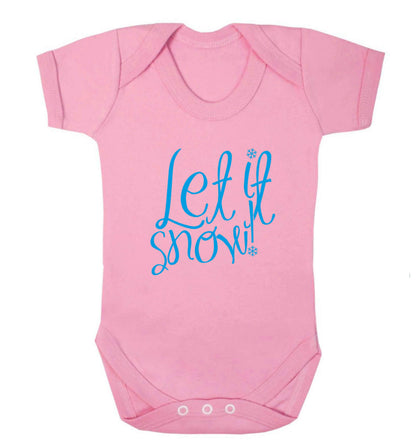 Let it snow baby vest pale pink 18-24 months
