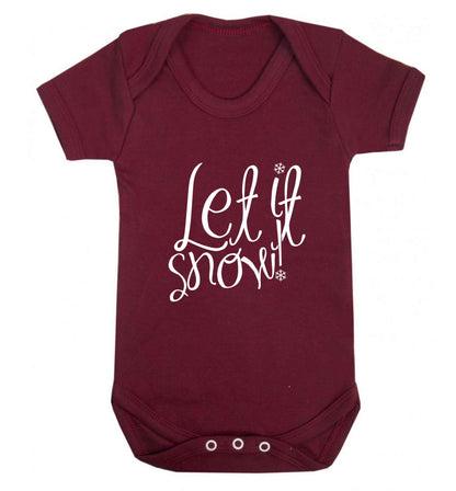 Let it snow baby vest maroon 18-24 months