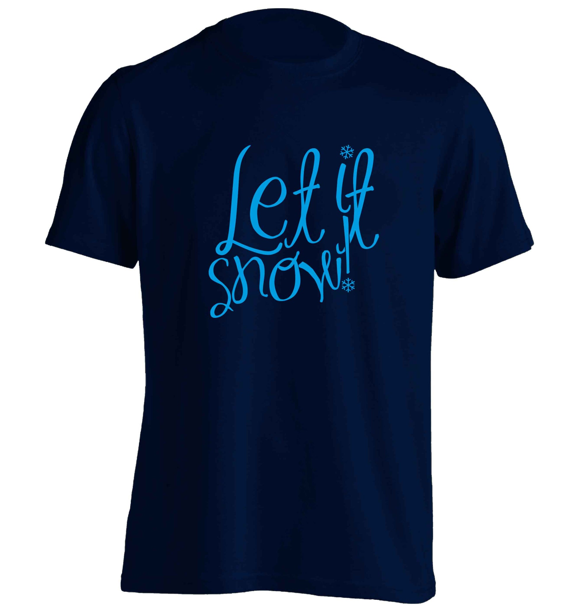 Let it snow adults unisex navy Tshirt 2XL