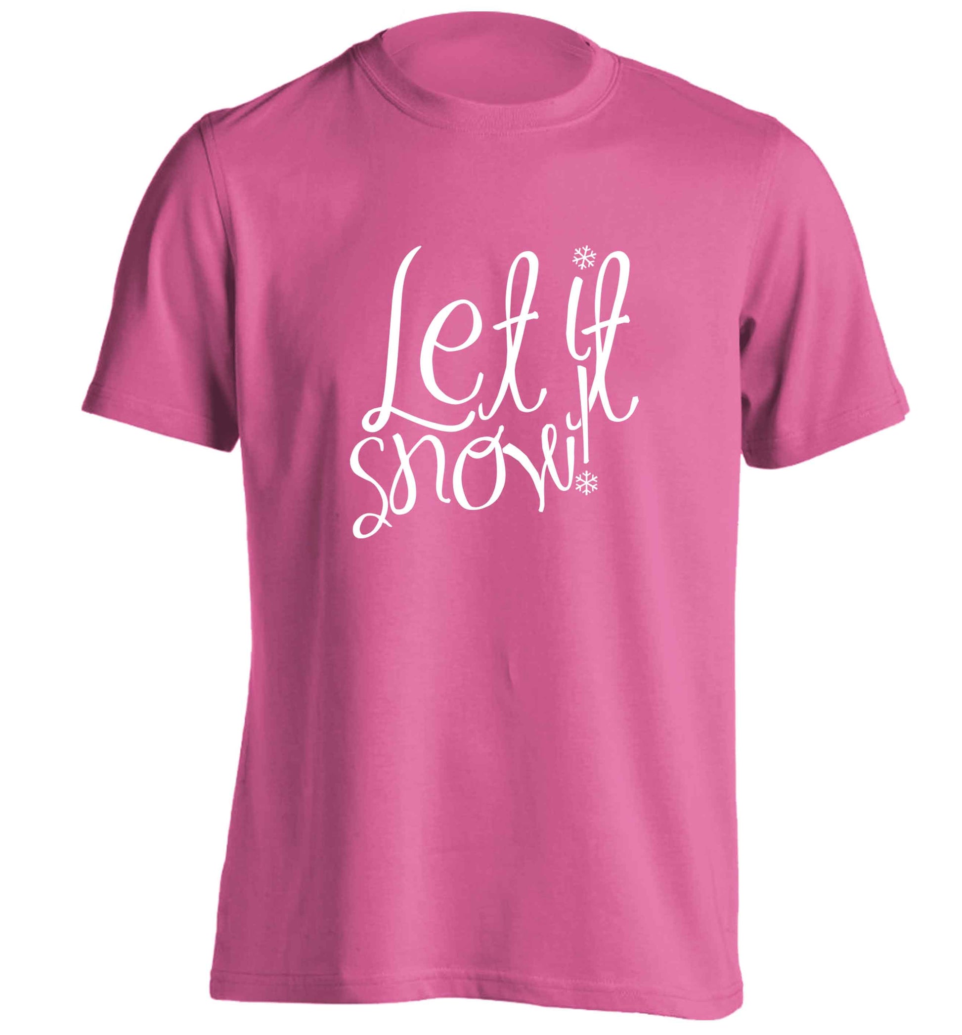 Let it snow adults unisex pink Tshirt 2XL