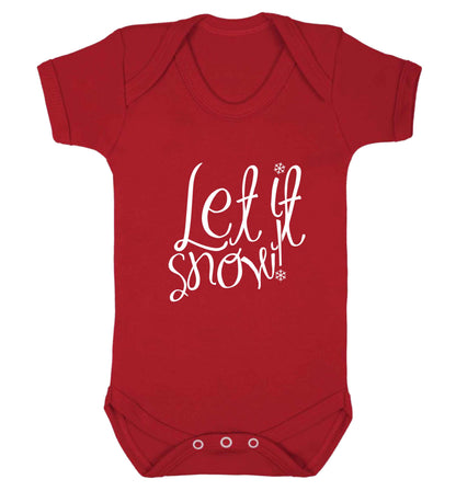 Let it snow baby vest red 18-24 months