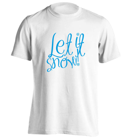 Let it snow adults unisex white Tshirt 2XL