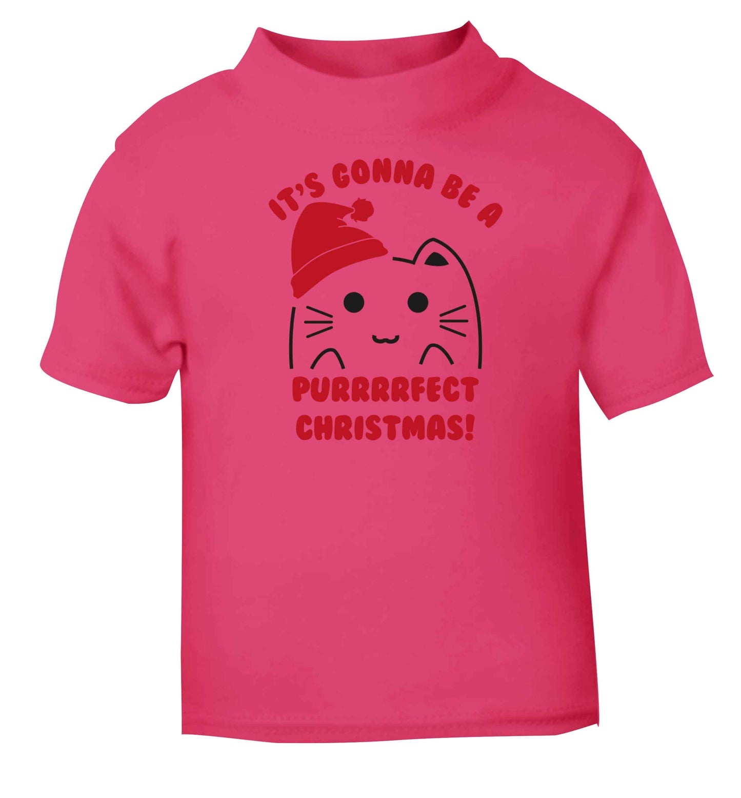 It's going to be a purrfect Christmas pink baby toddler Tshirt 2 Years