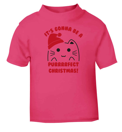 It's going to be a purrfect Christmas pink baby toddler Tshirt 2 Years