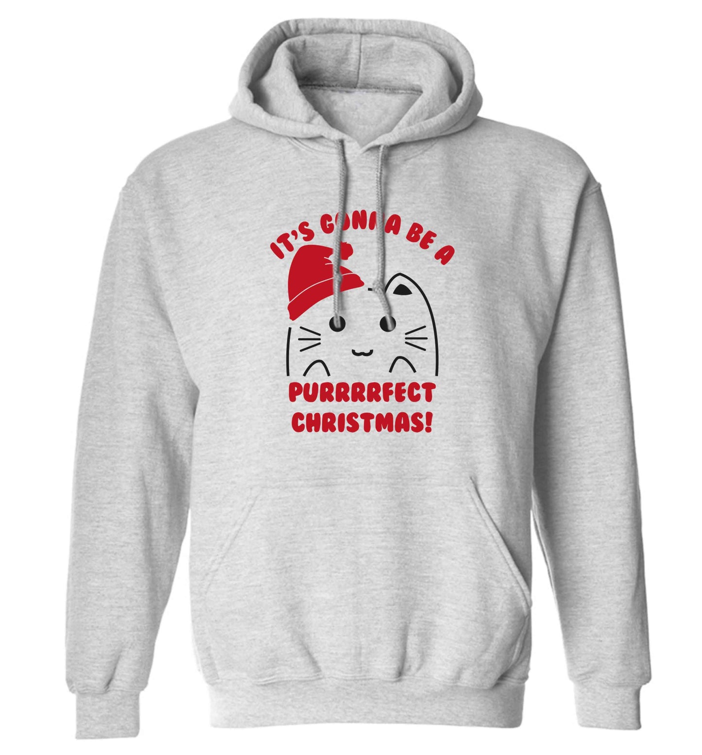 It's going to be a purrfect Christmas adults unisex grey hoodie 2XL