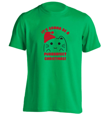 It's going to be a purrfect Christmas adults unisex green Tshirt 2XL