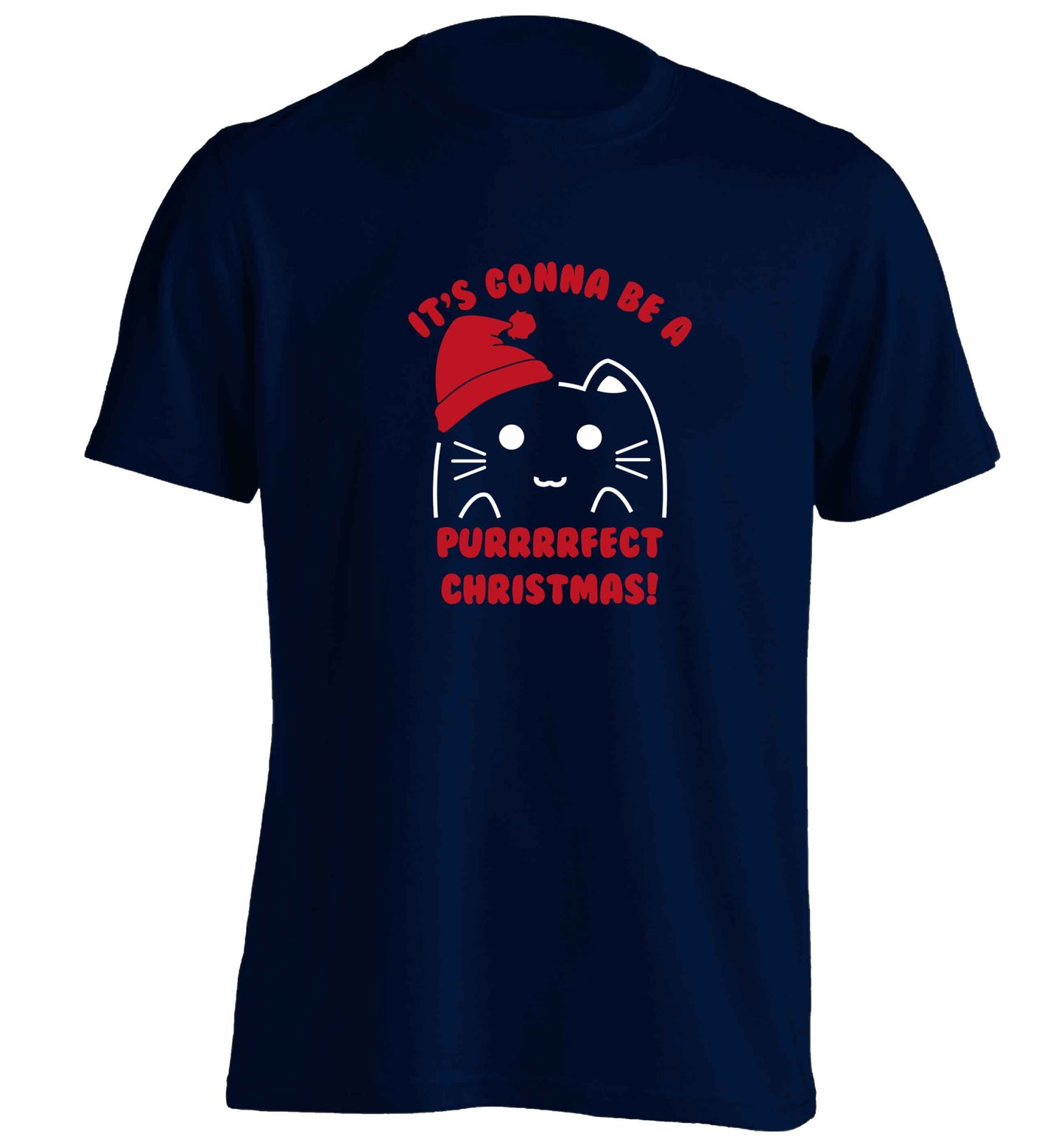 It's going to be a purrfect Christmas adults unisex navy Tshirt 2XL