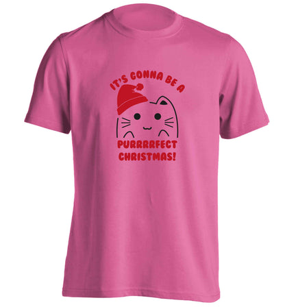 It's going to be a purrfect Christmas adults unisex pink Tshirt 2XL