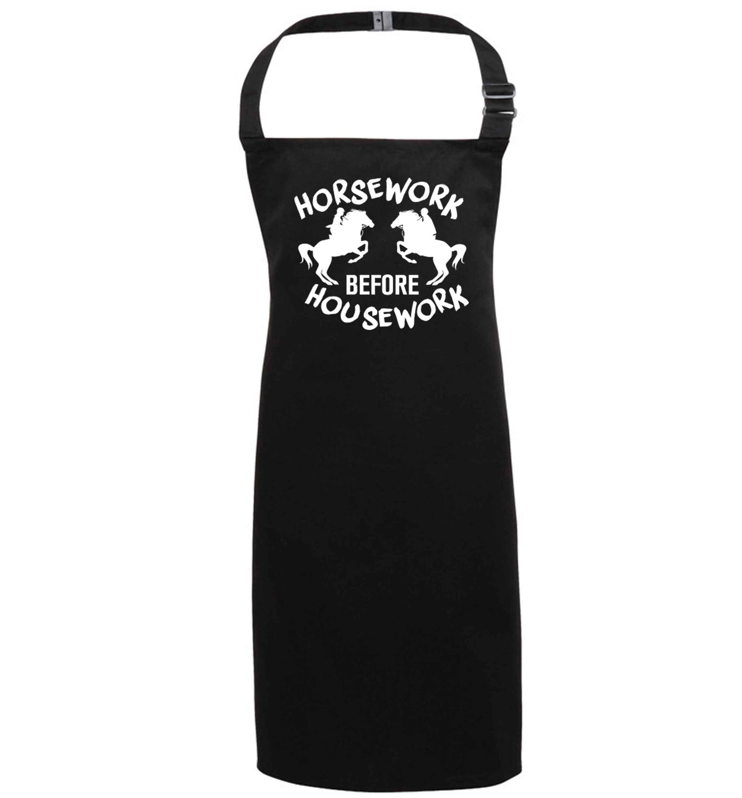 Horsework before housework black apron 7-10 years