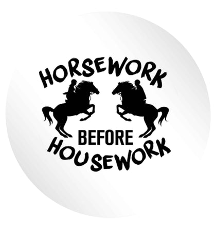 Horsework before housework 24 @ 45mm matt circle stickers
