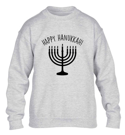 Happy hanukkah children's grey sweater 12-13 Years