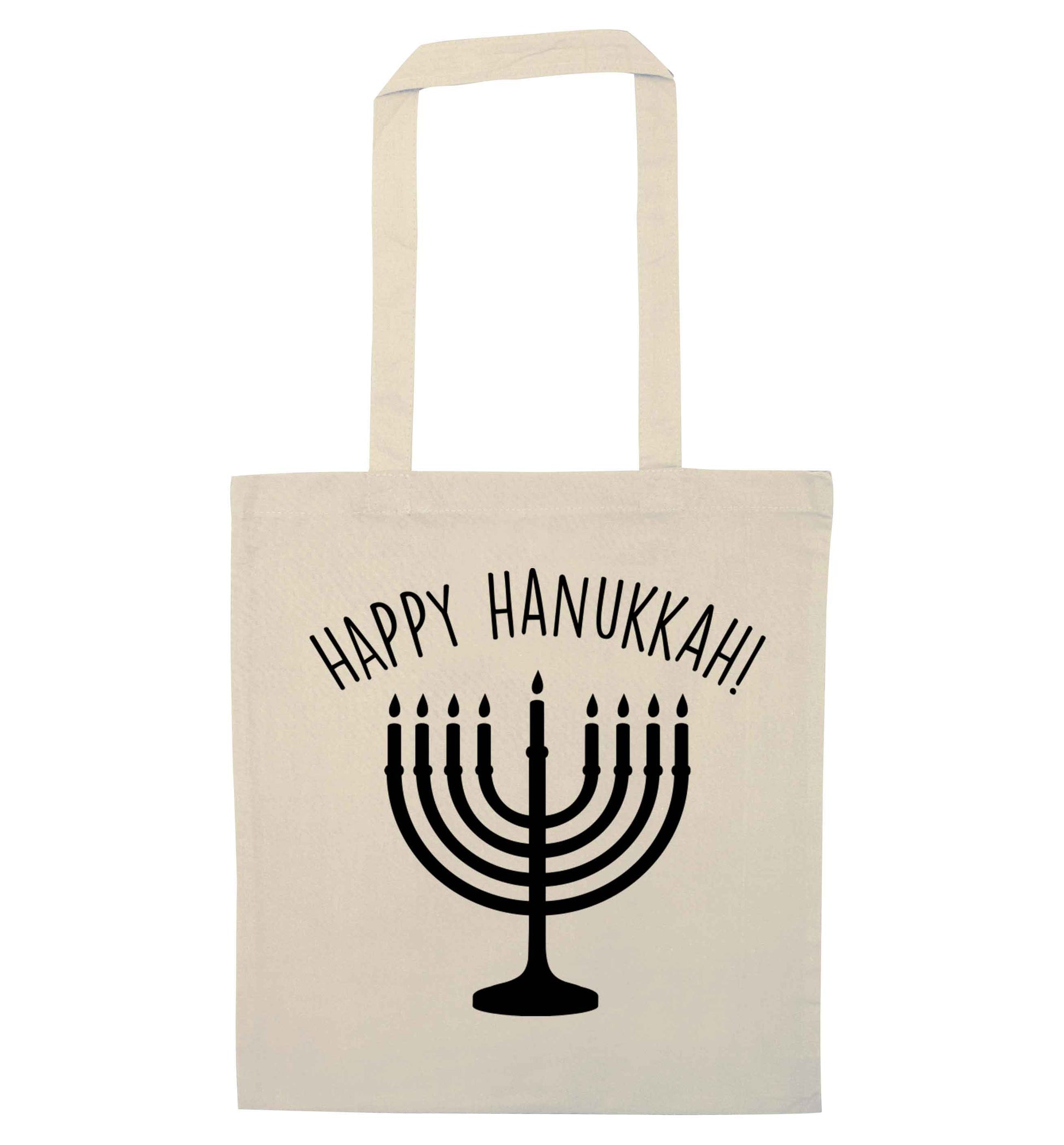 Happy hanukkah natural tote bag