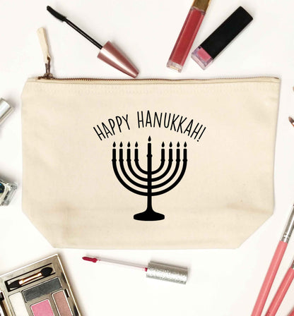 Happy hanukkah natural makeup bag