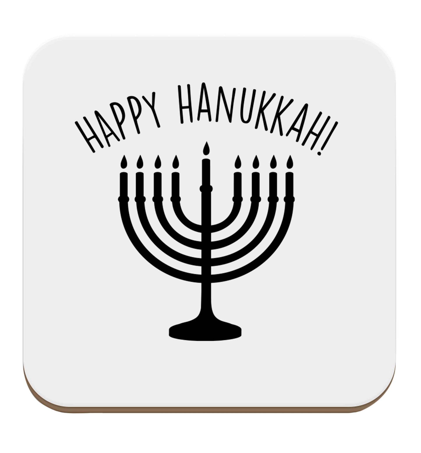 Happy hanukkah set of four coasters