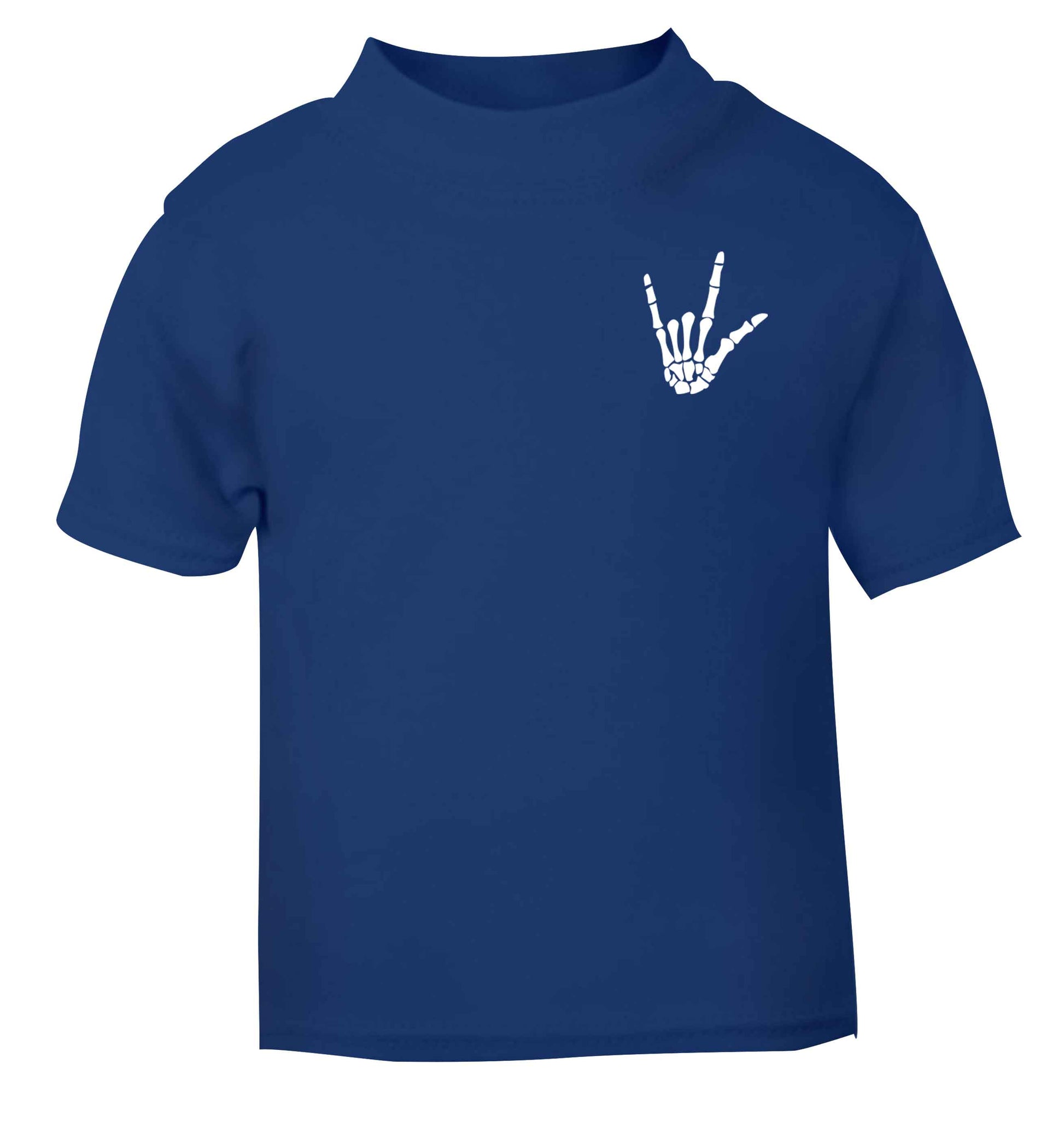 Skeleton Hand Pocket blue baby toddler Tshirt 2 Years