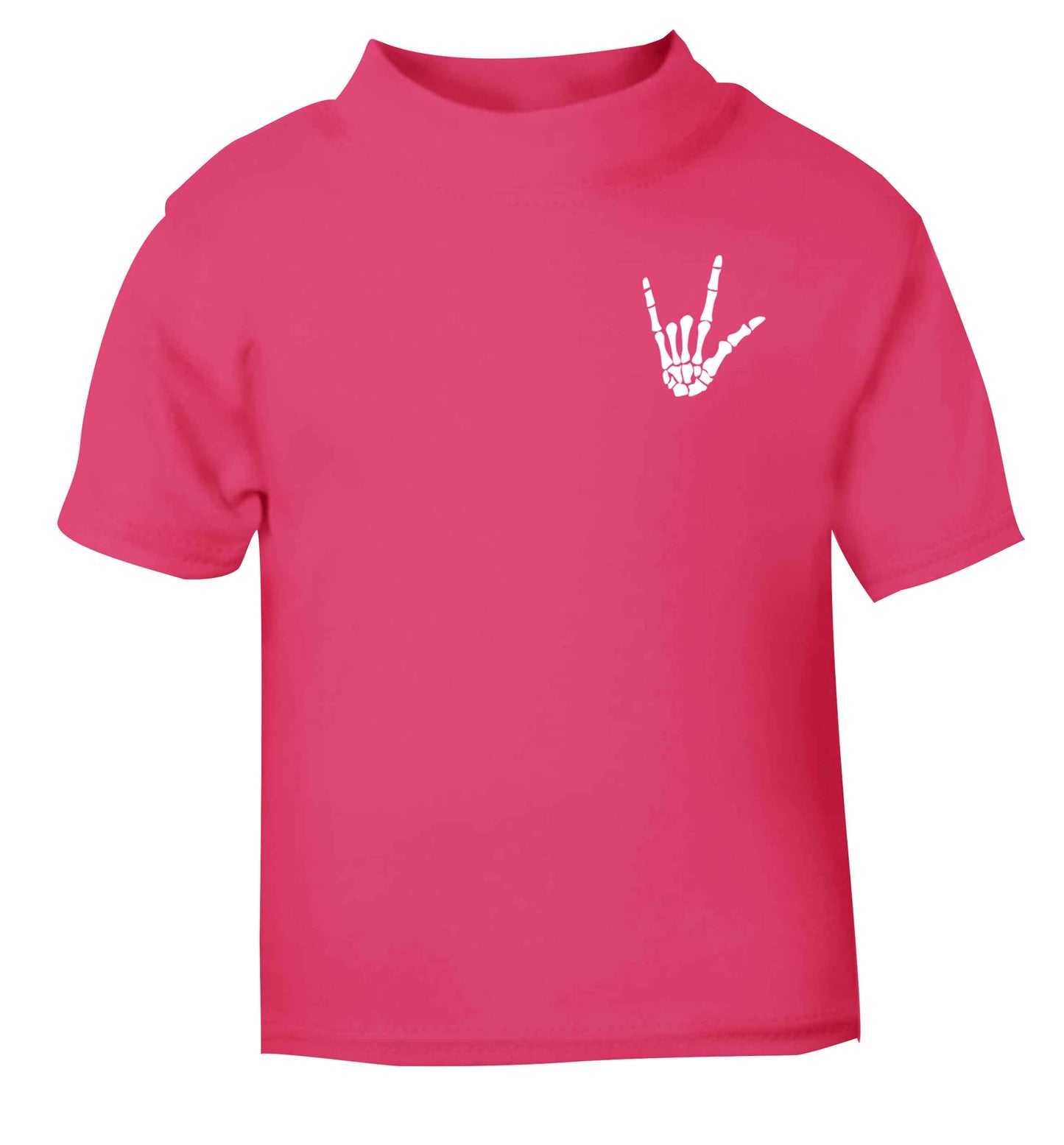 Skeleton Hand Pocket pink baby toddler Tshirt 2 Years
