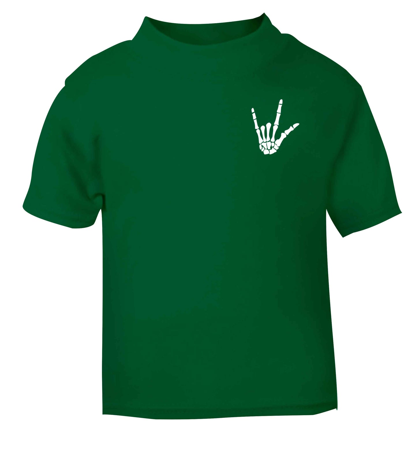 Skeleton Hand Pocket green baby toddler Tshirt 2 Years