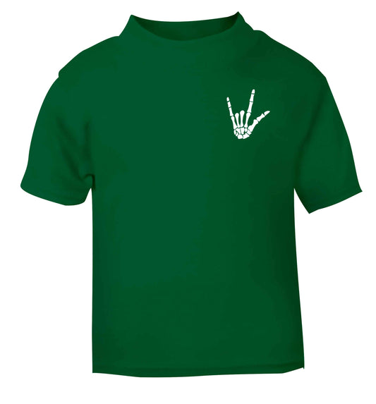 Skeleton Hand Pocket green baby toddler Tshirt 2 Years
