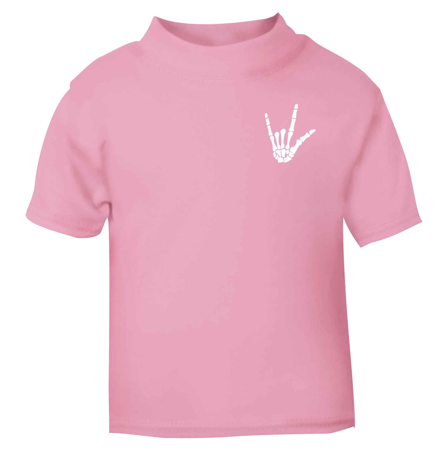 Skeleton Hand Pocket light pink baby toddler Tshirt 2 Years