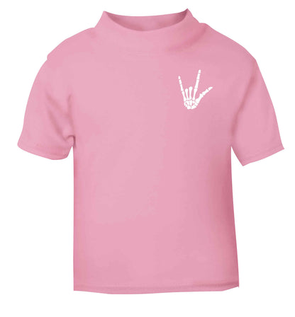 Skeleton Hand Pocket light pink baby toddler Tshirt 2 Years