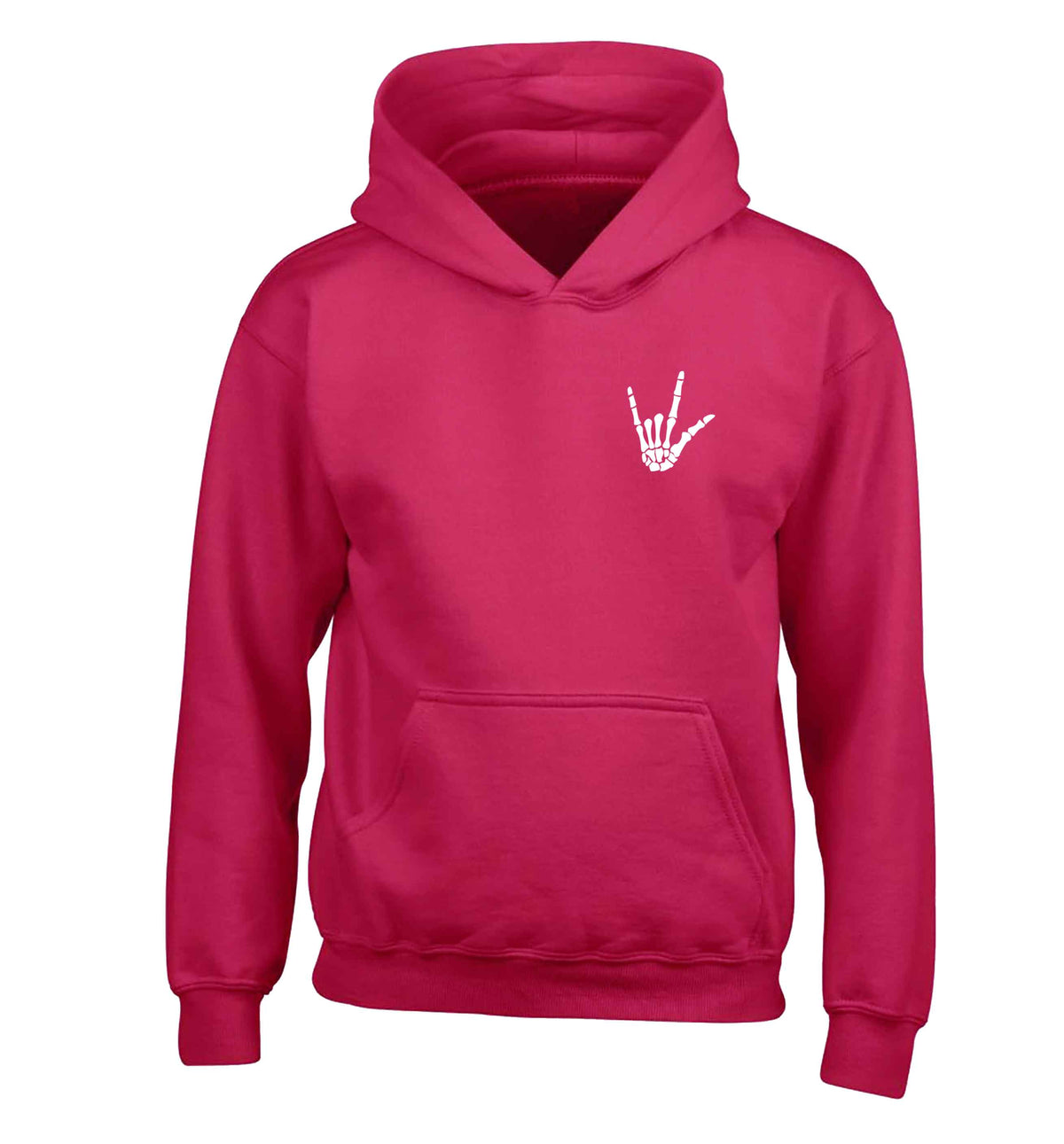 Skeleton Hand Pocket children's pink hoodie 12-13 Years