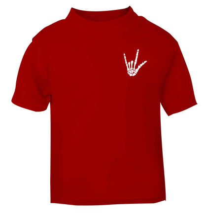 Skeleton Hand Pocket red baby toddler Tshirt 2 Years
