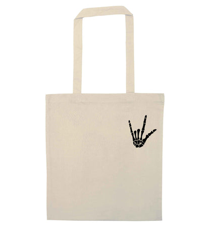 Skeleton Hand Pocket natural tote bag