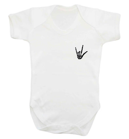 Skeleton Hand Pocket baby vest white 18-24 months