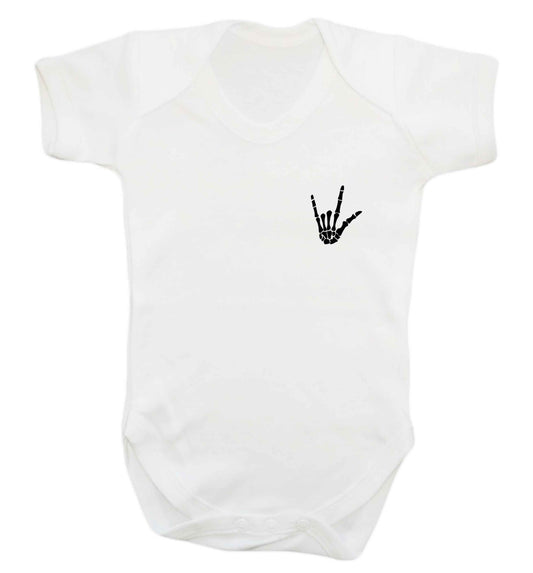 Skeleton Hand Pocket baby vest white 18-24 months