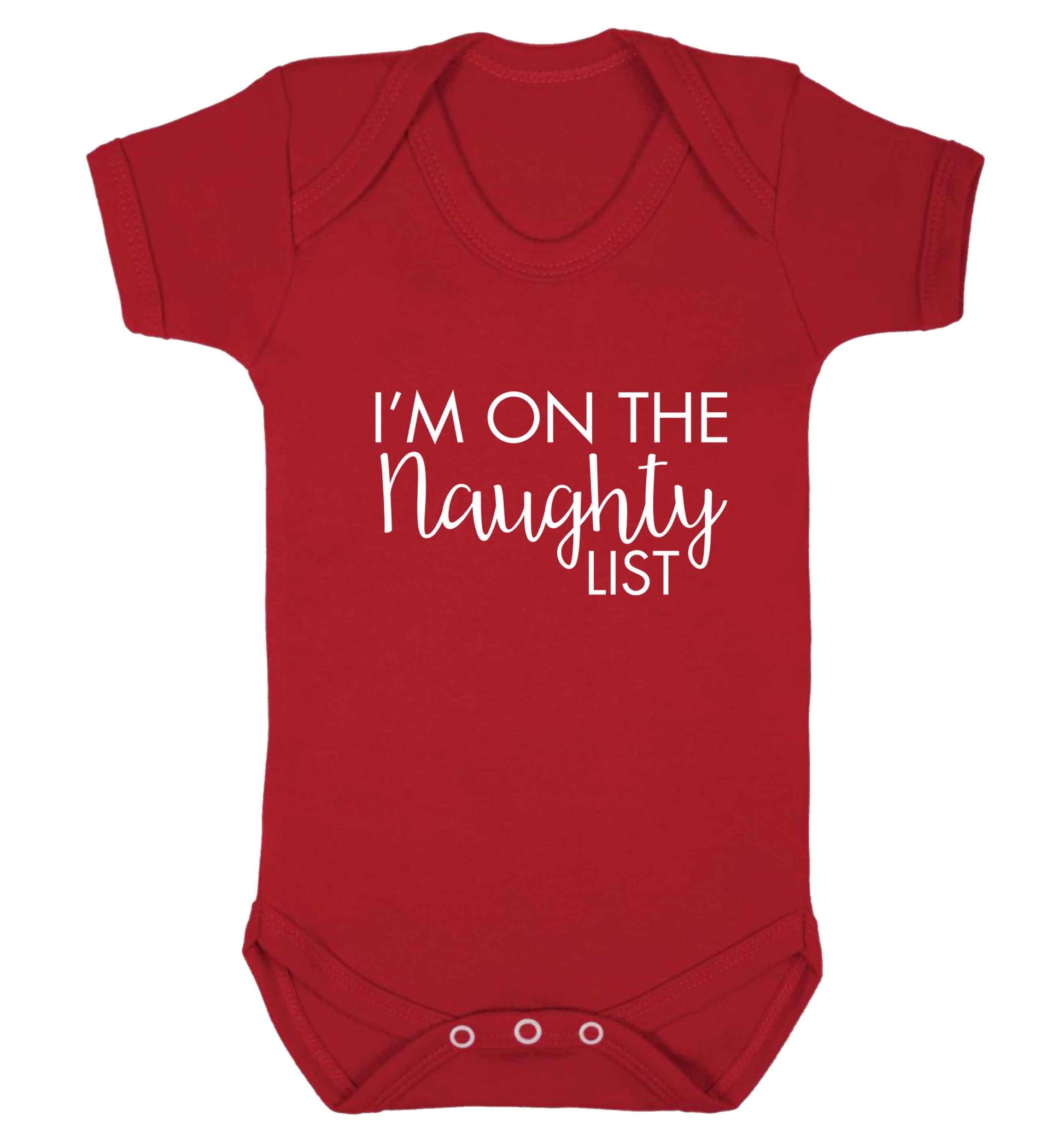 I'm on the naughty list baby vest red 18-24 months