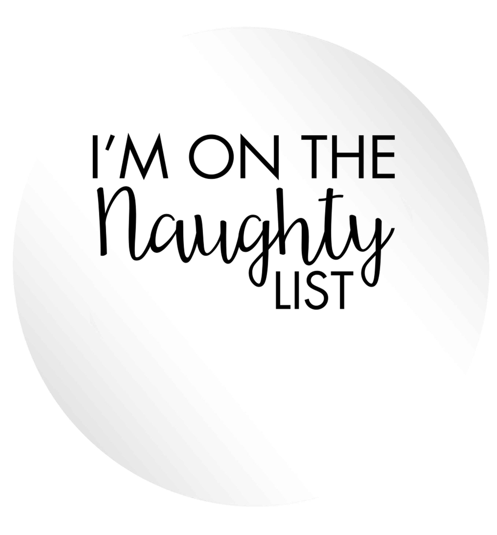 I'm on the naughty list 24 @ 45mm matt circle stickers