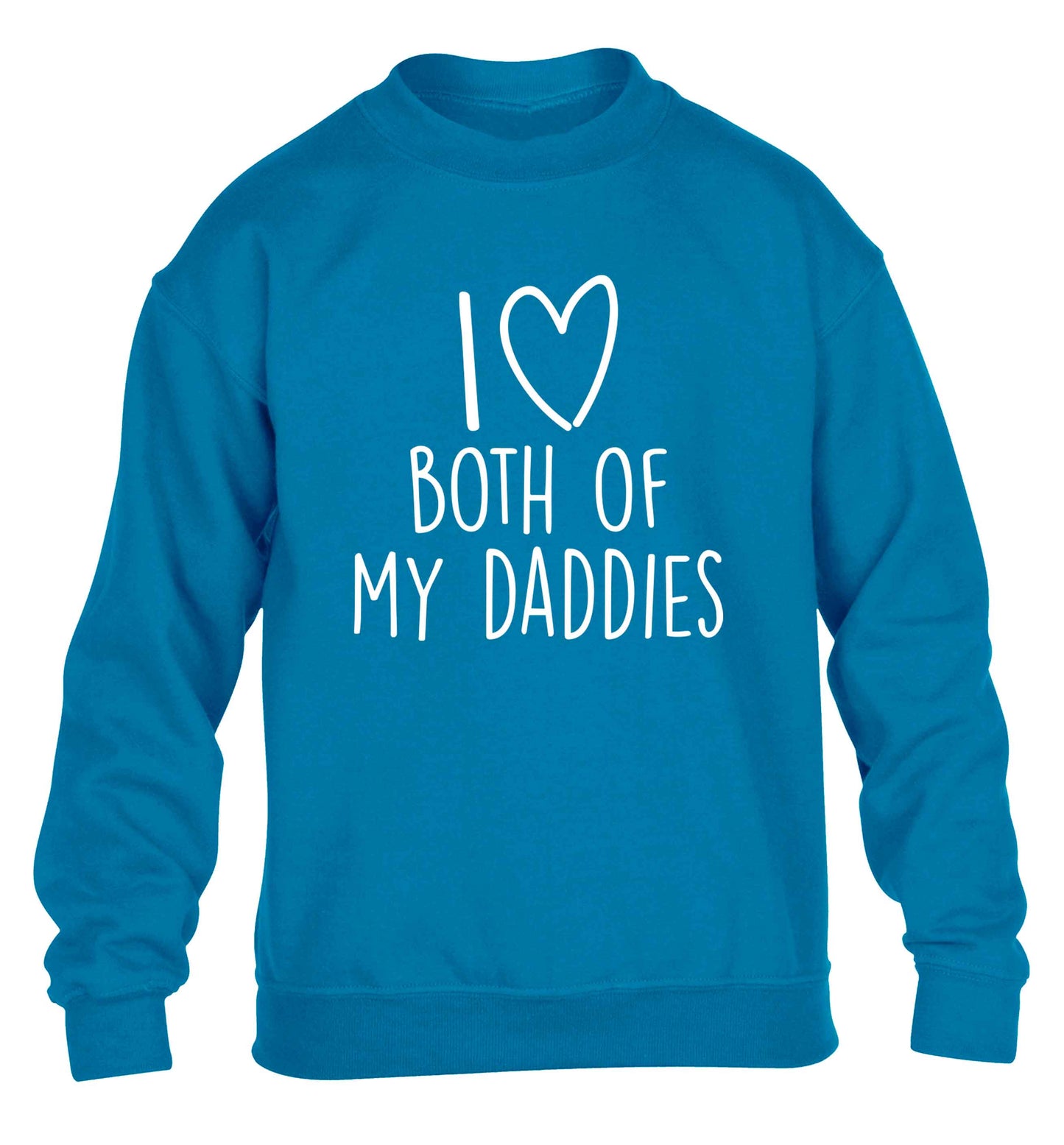 I love both of my daddies children's blue sweater 12-13 Years