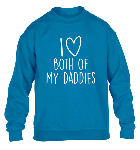 I love both of my daddies children's blue sweater 12-13 Years