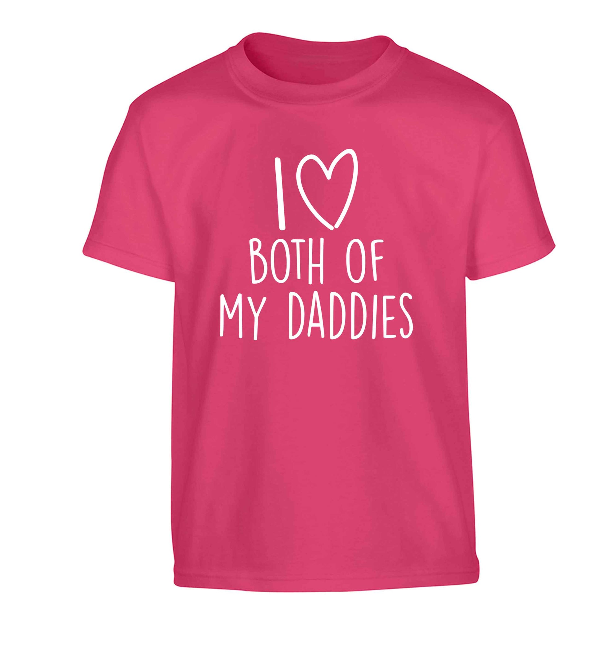 I love both of my daddies Children's pink Tshirt 12-13 Years