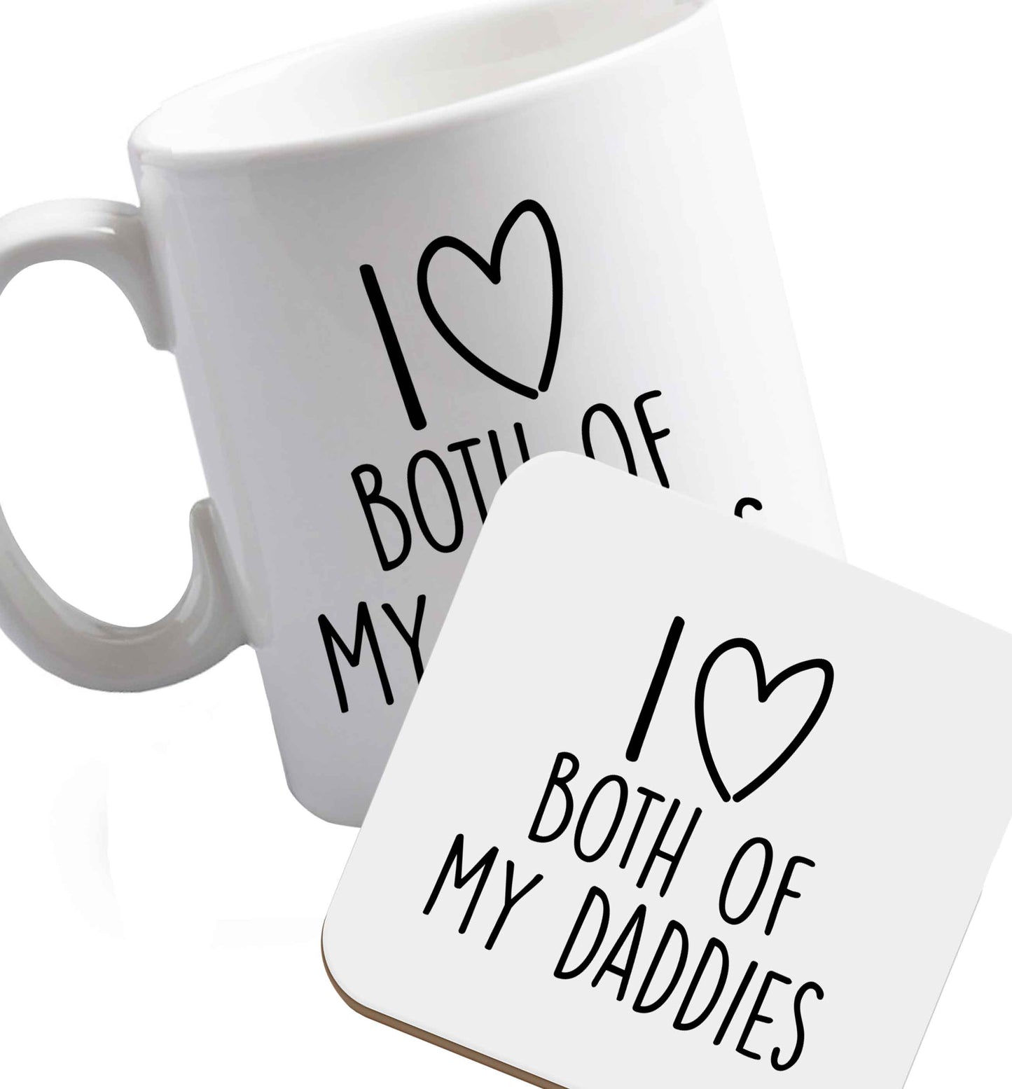 10 oz Favourite Type Pan Pancake ceramic mug and coaster set right handed