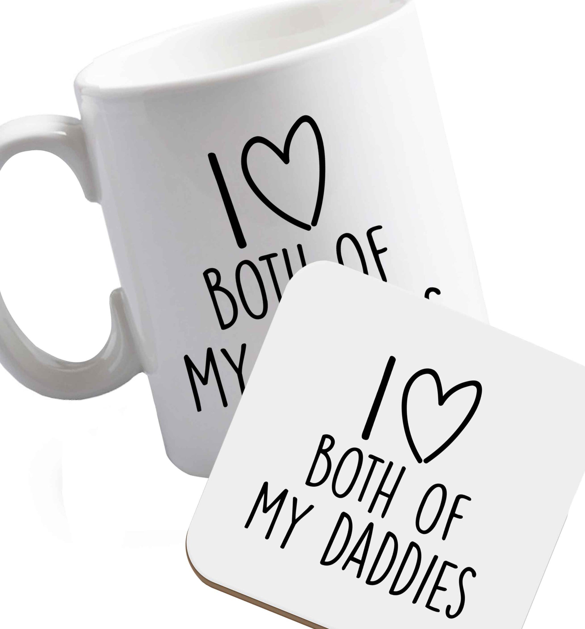 10 oz Favourite Type Pan Pancake ceramic mug and coaster set right handed