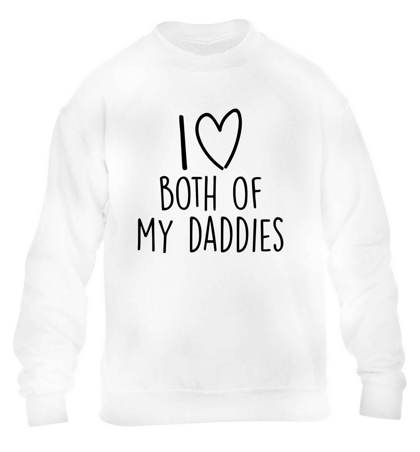 I love both of my daddies children's white sweater 12-13 Years