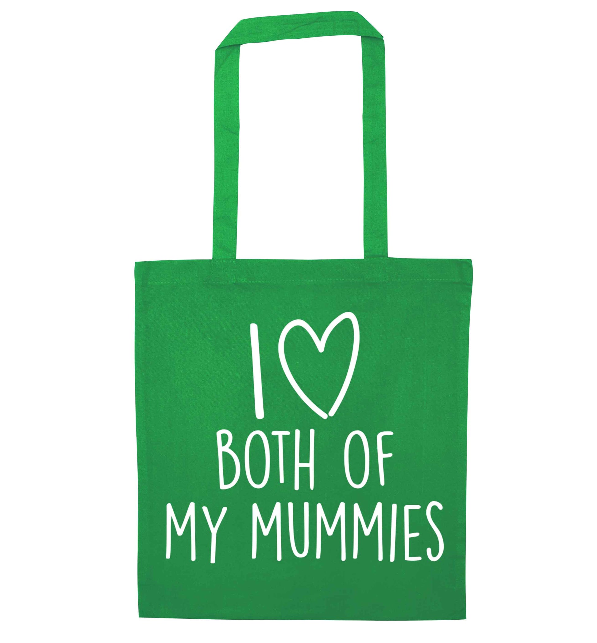 I love both of my mummies green tote bag