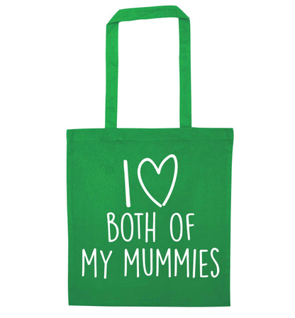 I love both of my mummies green tote bag
