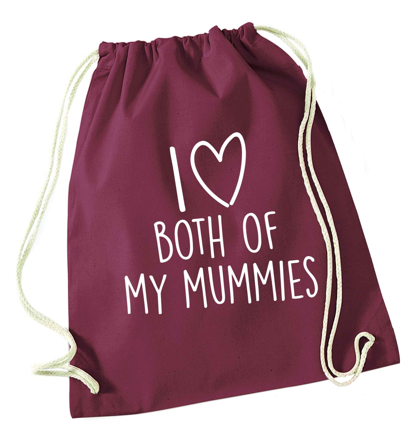 I love both of my mummies maroon drawstring bag