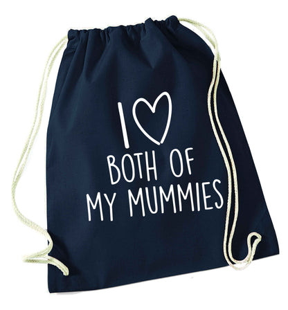 I love both of my mummies navy drawstring bag