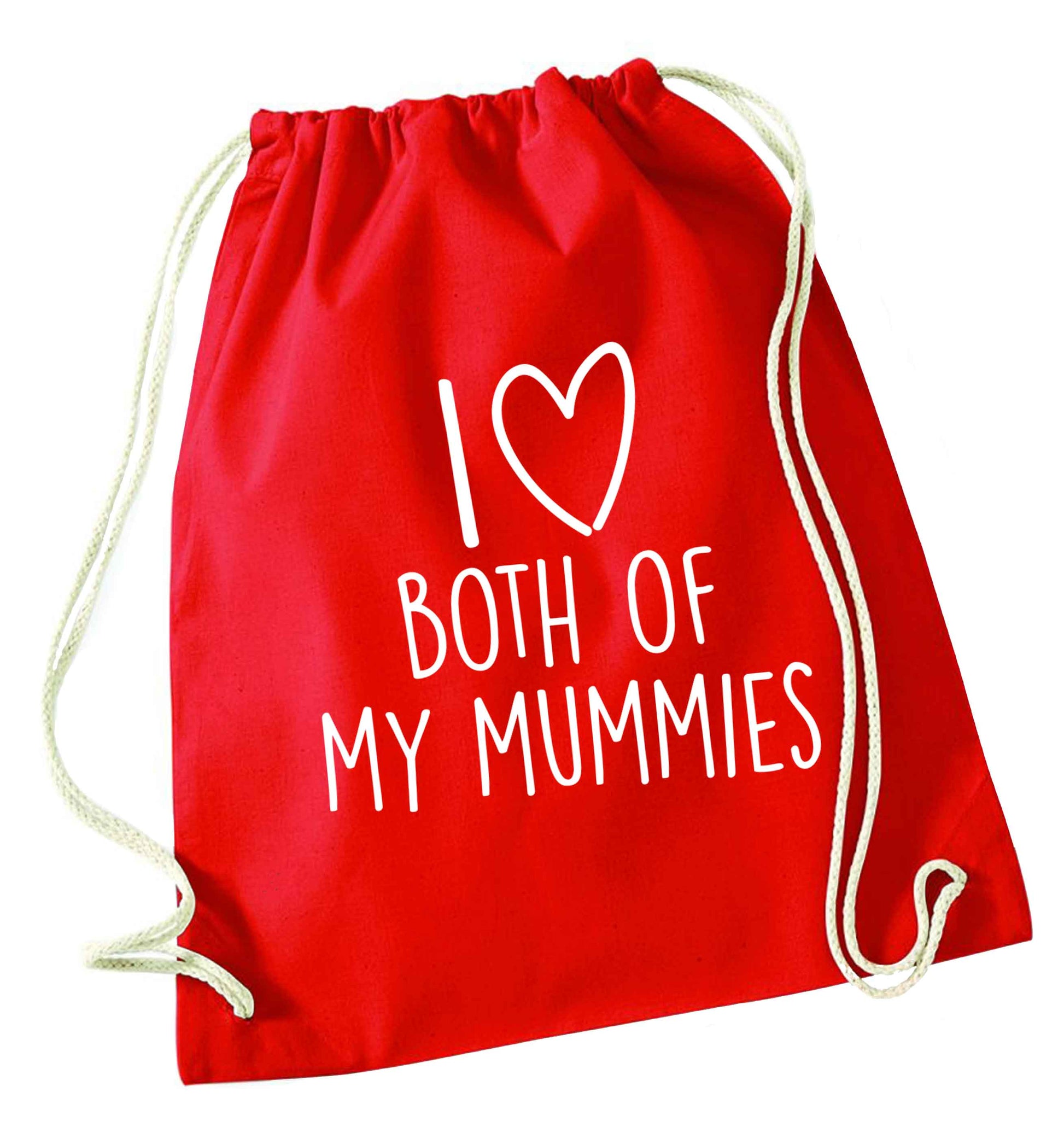 I love both of my mummies red drawstring bag 