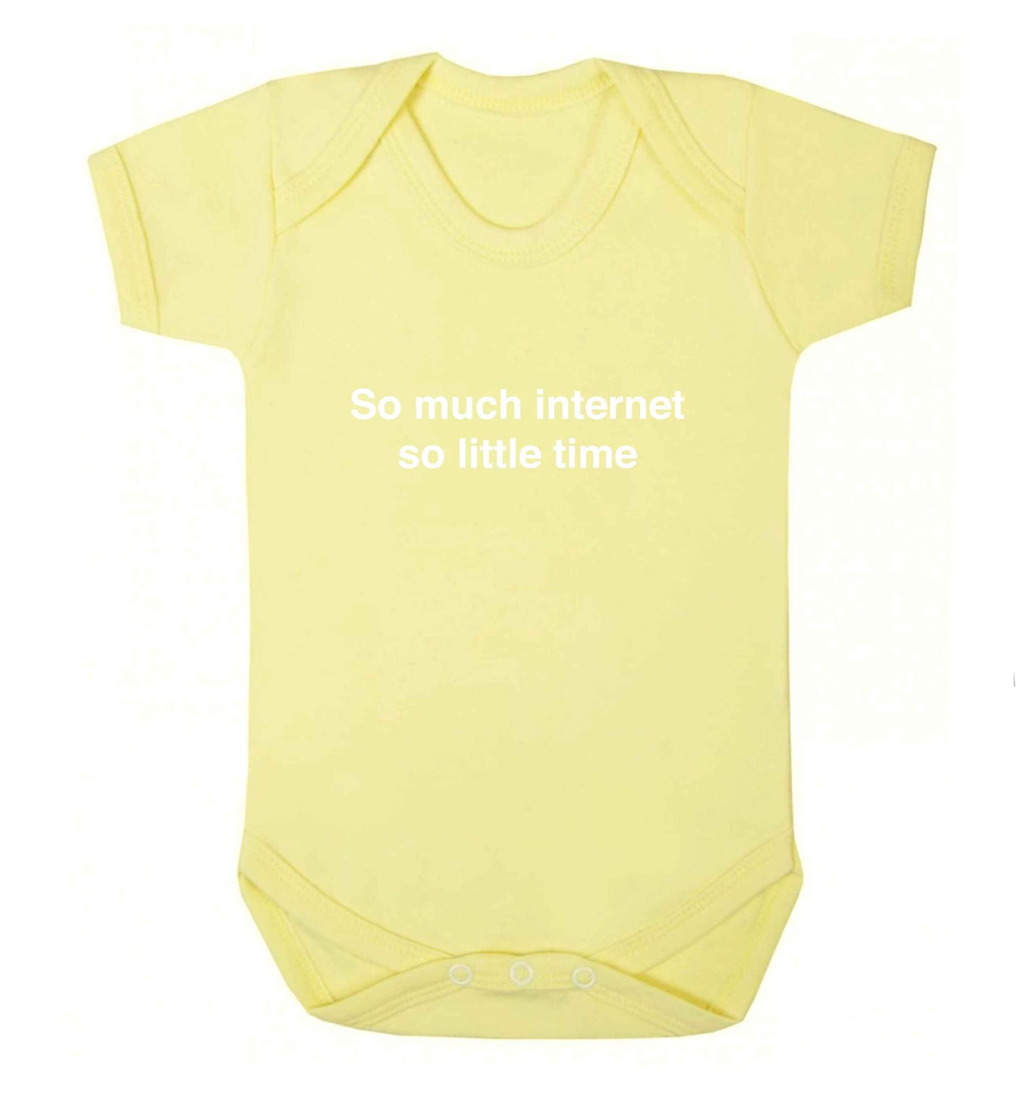 So much internet so little time baby vest pale yellow 18-24 months