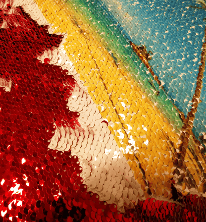 Any photo or text | Sequin reveal cushion | Red, blue, pink or silver sequins | Custom order any text colour and font | Flox Creative