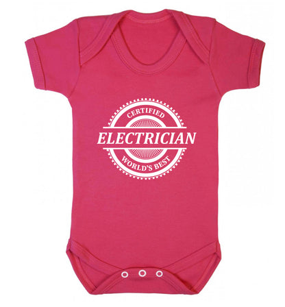 Worlds greatest electrician Baby Vest dark pink 18-24 months